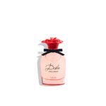 Dolce and Gabbana Dolce Rose Eau de Toilette pink bottle with red rose cap, front view