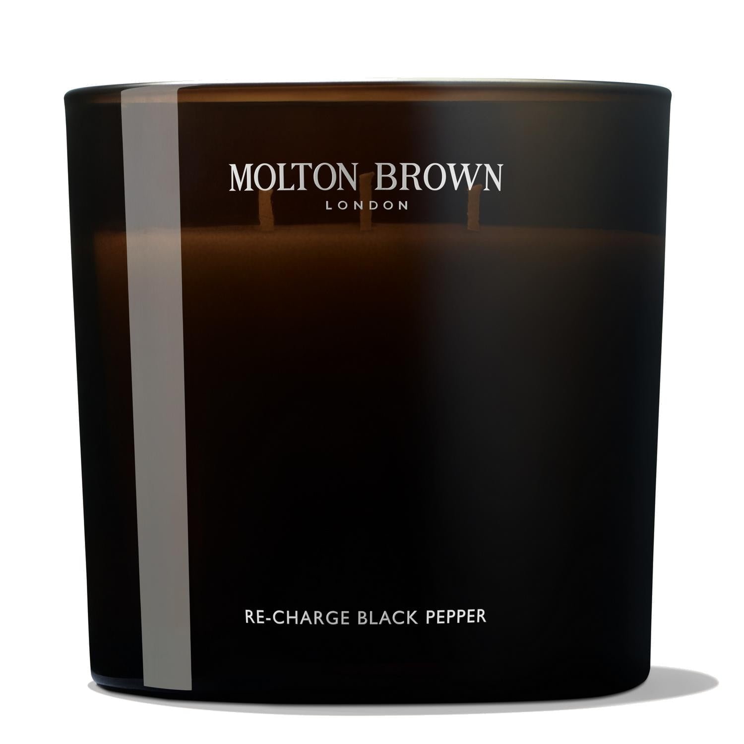 molton-brown-re-charge-black-pepper-luxury-scented-candle-600g.jpg Molton Brown Re-charge Black Pepper three-wick scented candle 600g in dark glass, front view